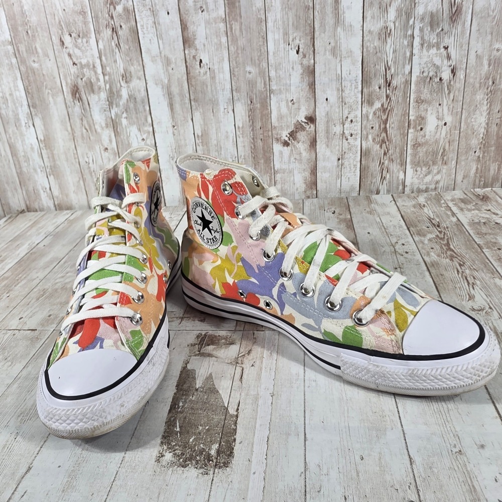 Converse Chuck Taylor All Star High Top Floral Leaf Sneakers Mens 7 Womens 9 - Picture 8 of 8